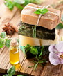 Pieces of natural soap.
