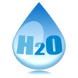 Water drop with H2O formula inside