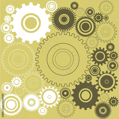 Vector: vector background of different gears vector background of different gears