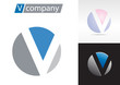 Logo spherical letter V # Vector