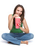 Photo: Girl Eating Popcorn Girl Eating Popcorn