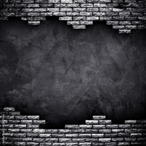 Illustration: broken brick wall broken brick wall