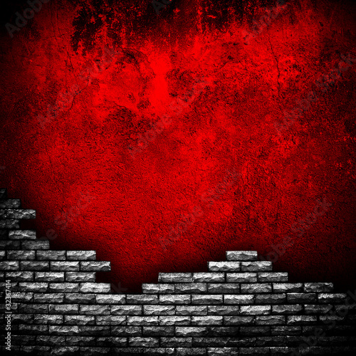 Illustration: broken brick wall broken brick wall
