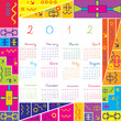 2012 calendar with colored frame for kids