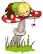 Little boy on a mushroom