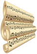 3D treble clef with notes of music 3D treble clef with notes of music