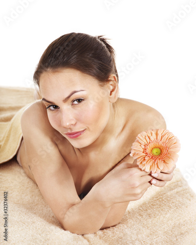 Photo: Young woman having massage. Young woman having massage.