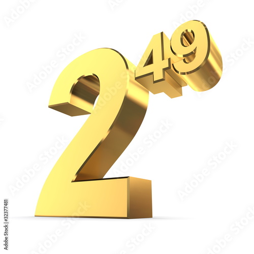 Illustration: Solid Price Tag Number 2.49 - Shiny Gold Solid Price Tag Number 2.49 - Shiny Gold