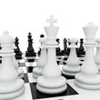 Chess pieces on a chess board
