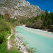 Beautiful turquoise mountain river Soca (Isonzo), Slovenia Beautiful turquoise mountain river Soca (Isonzo), Slovenia