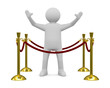 man in greeting pose. Isolated 3D image man in greeting pose. Isolated 3D image