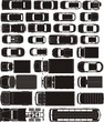 Vector: cargo and passenger cars overhand view silhouettes cargo and passenger cars overhand view silhouettes