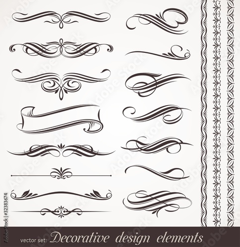 Vector: Vector decorative calligraphic design elements & page decor Vector decorative calligraphic design elements & page decor