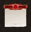 Vector vintage golden frame with paper banner