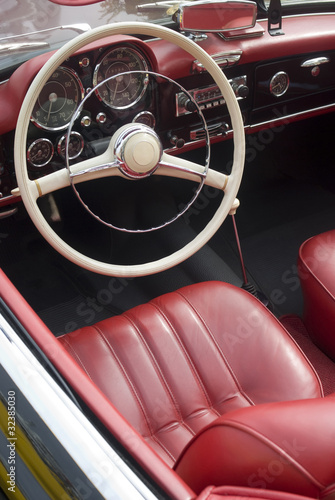 Photo: Interior of an old cabriolet Interior of an old cabriolet