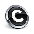 icône bouton internet copyright