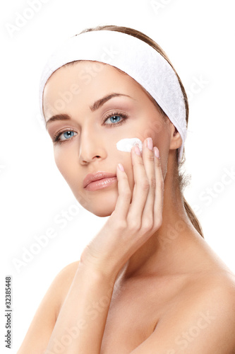 Photo: Applying creme Applying creme