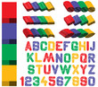 shaded font with design elements from 4 main colors shaded font with design elements from 4 main colors