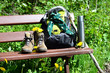 Wanderpause Bank Rucksack
