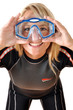 Photo: Junge Frau im Tauchanzug mit Tauchbrille Junge Frau im Tauchanzug mit Tauchbrille