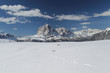 Berg Langkofel in den verschneiten Dolomiten