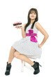 ����: Girl with cupcakes � pink candy #32390847