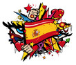 Graffiti España bandera arte pop ilustración dibujo Graffiti España bandera arte pop ilustración dibujo
