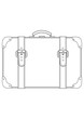 Vector leather suitcase with straps contour Vector leather suitcase with straps contour