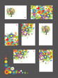 Set of business cards, floral ornament for your design Set of business cards, floral ornament for your design