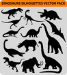Photos : vector pack with 13 dinosaur silhouettes