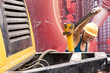 hardworking laborer on construction site