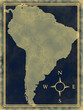 Map of South America on the old background