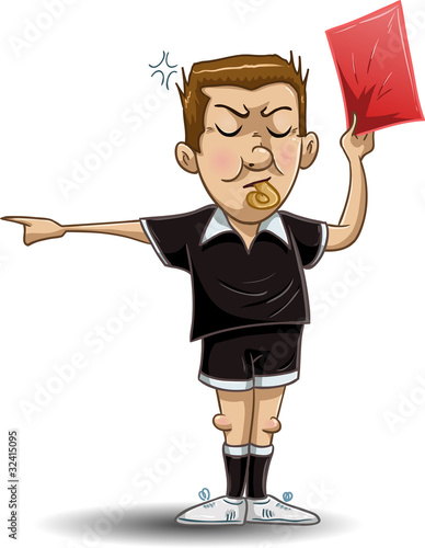 Vector: Soccer Referee Holds Red Card Soccer Referee Holds Red Card