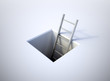 Illustration: A ladder leading from underground A ladder leading from underground