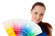 Young woman with a color guide. Young woman with a color guide.