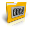 Security concept: file folder with combination lock