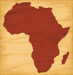 map of africa on the old paper