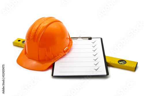 Photo: Helmet and checklist Helmet and checklist