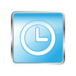 Button Uhr blau