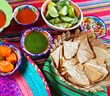 Photo: Mexican food varied chili sauces nachos lemon Mexican food varied chili sauces nachos lemon