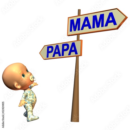Illustration: Baby am Scheideweg Baby am Scheideweg