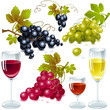 grapes with leaves. wine glass with wine. grapes with leaves. wine glass with wine.
