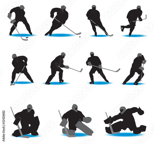 Vector: Hockey Silhouettes Hockey Silhouettes