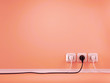 Plugs and Socket. Abstract background. 3d