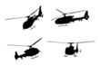 helicopter silhouettes - vector helicopter silhouettes - vector
