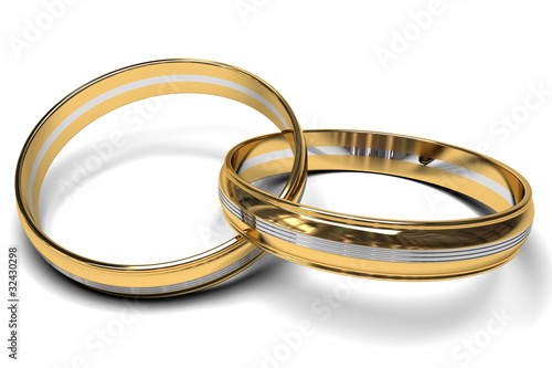 Illustration: anillos de oro bicolor. anillos de oro bicolor.