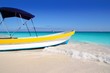 boat tropical beach Caribbean turquoise sea