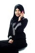 Potraiture of muslim women on phone