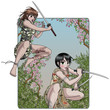 Female Ninja Attacks - Anime Style - Nature Background