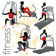 Fitness silhouettes set Fitness silhouettes set